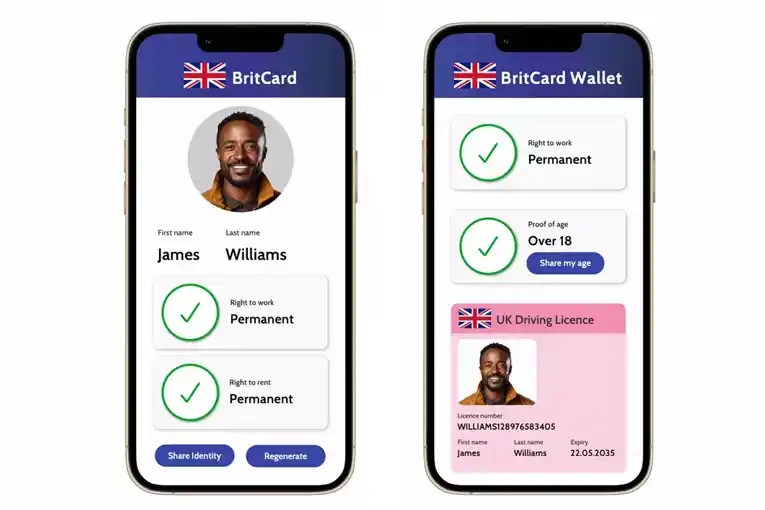 BritCard Wallet Screens